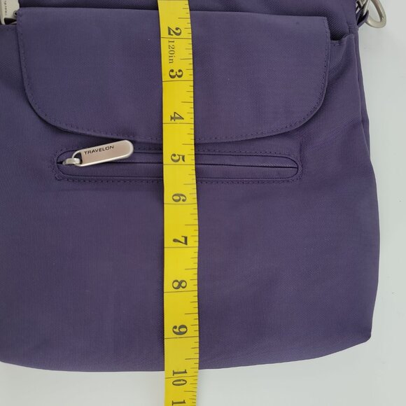 🟣 Travelon Anti-Theft Crossbody Bag – Purple – RFID, Cut-Resistant Strap, LED - Picture 10 of 11